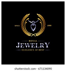 Ladies Diamond Necklase vector logo