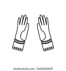 Ladies dress gloves from the Victorian era in vector