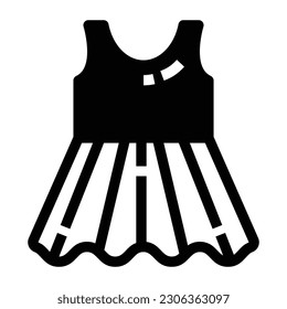 A ladies dress in glyph icon