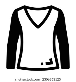 A ladies dress in glyph icon