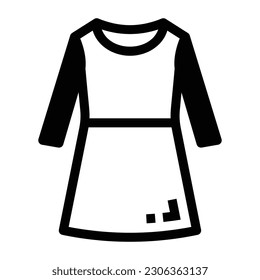 A ladies dress in glyph icon