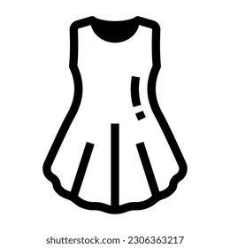 A ladies dress in glyph icon