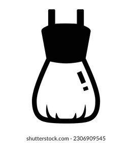 A ladies dress in glyph icon