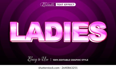 ladies editable text effect, lettering typography font style