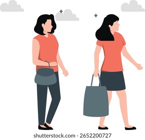 Ladies embark on a shopping trip together.