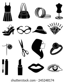 ladies fashion icons set