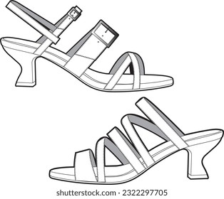 Vector Sketch Of Female Shoes. Hand Draw Illustration. Royalty Free SVG,  Cliparts, Vectors, And Stock Illustration. Image 61708035.