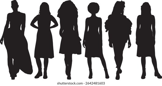 LADIES FASHION VECTOR SILHOUETTE ILLUSTRATION PACK 