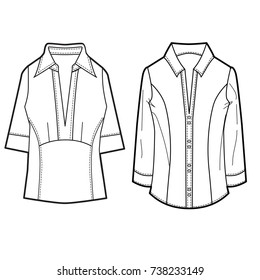 ladies flat sketch template isolated