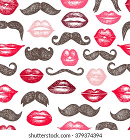 Ladies and gentlemen seamless pattern.