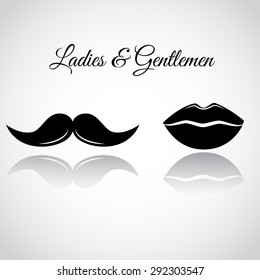 Ladies Gentlemen Symbolic Icons Vector Art Stock Vector Royalty Free 292303547