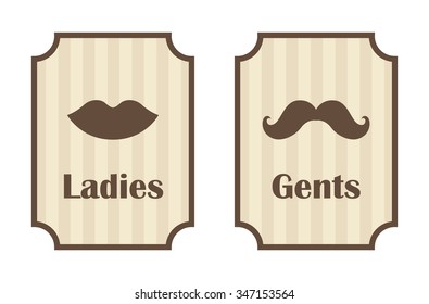 Ladies and gents toilet signs vector