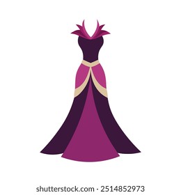 Ladies gown vector art illustration.