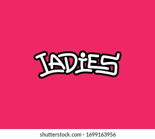 LADIES graffiti lettering logo icon sign vector template