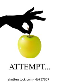 ladies hand with apple