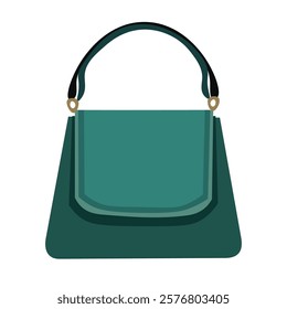 Ladies hand bag vector illustration, hand bag clip art, women luxury bag, flat design illustration, isolated on white background