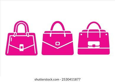 Saco de mão de senhoras, ilustração de arte vetorial de silhueta de bolsa feminina