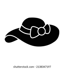 ladies hat Glyph Style vector icon which can easily modify or edit 
