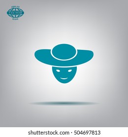 ladies hat, web icon. vector design