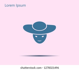 ladies' hats, web icon. vector design