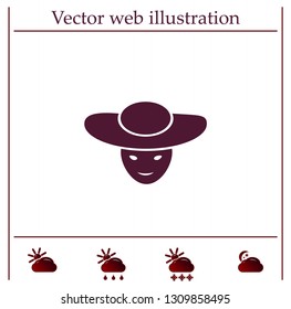 ladies' hats, web icon. vector design