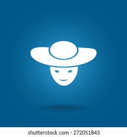 ladies' hats, web icon. vector design