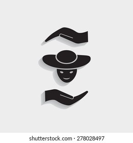 ladies' hats, web icon. vector design