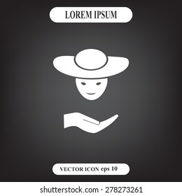 ladies' hats, web icon. vector design