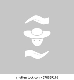 ladies' hats, web icon. vector design