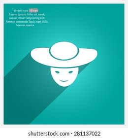ladies' hats, web icon. vector design