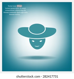 ladies' hats, web icon. vector design