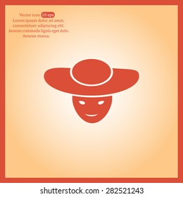 ladies' hats, web icon. vector design