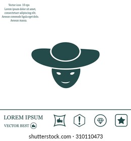 ladies' hats, web icon. vector design