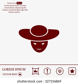 ladies' hats, web icon. vector design