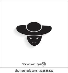 ladies' hats, web icon. vector design