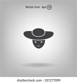 ladies' hats, web icon. vector design