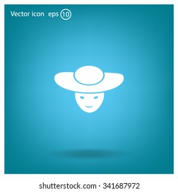 ladies' hats, web icon. vector design