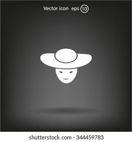 ladies' hats, web icon. vector design