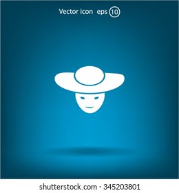 ladies' hats, web icon. vector design