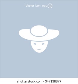 ladies' hats, web icon. vector design