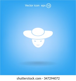 ladies' hats, web icon. vector design