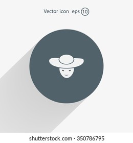 ladies' hats, web icon. vector design