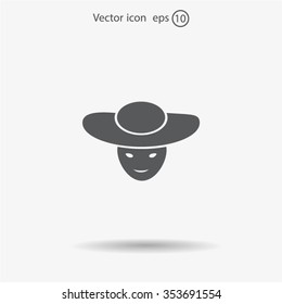 ladies' hats, web icon. vector design