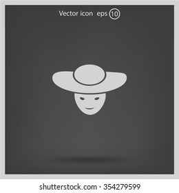 ladies' hats, web icon. vector design