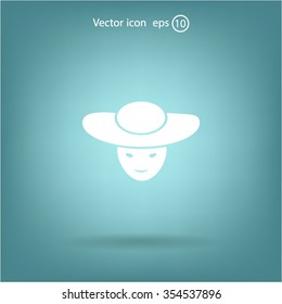 ladies' hats, web icon. vector design