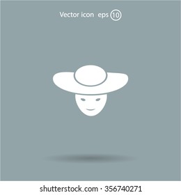 ladies' hats, web icon. vector design