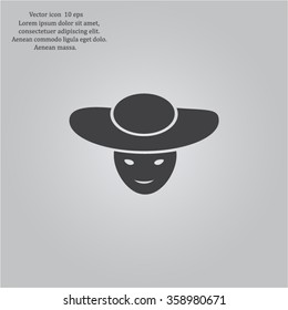 ladies' hats, web icon. vector design