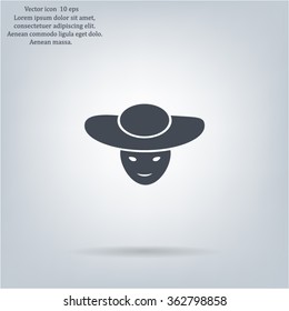 ladies' hats, web icon. vector design