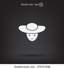 ladies' hats, web icon. vector design