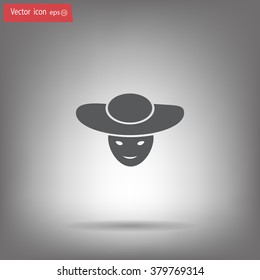 ladies' hats, web icon. vector design